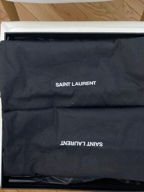 Saint Laurent Black Cassandra wedges